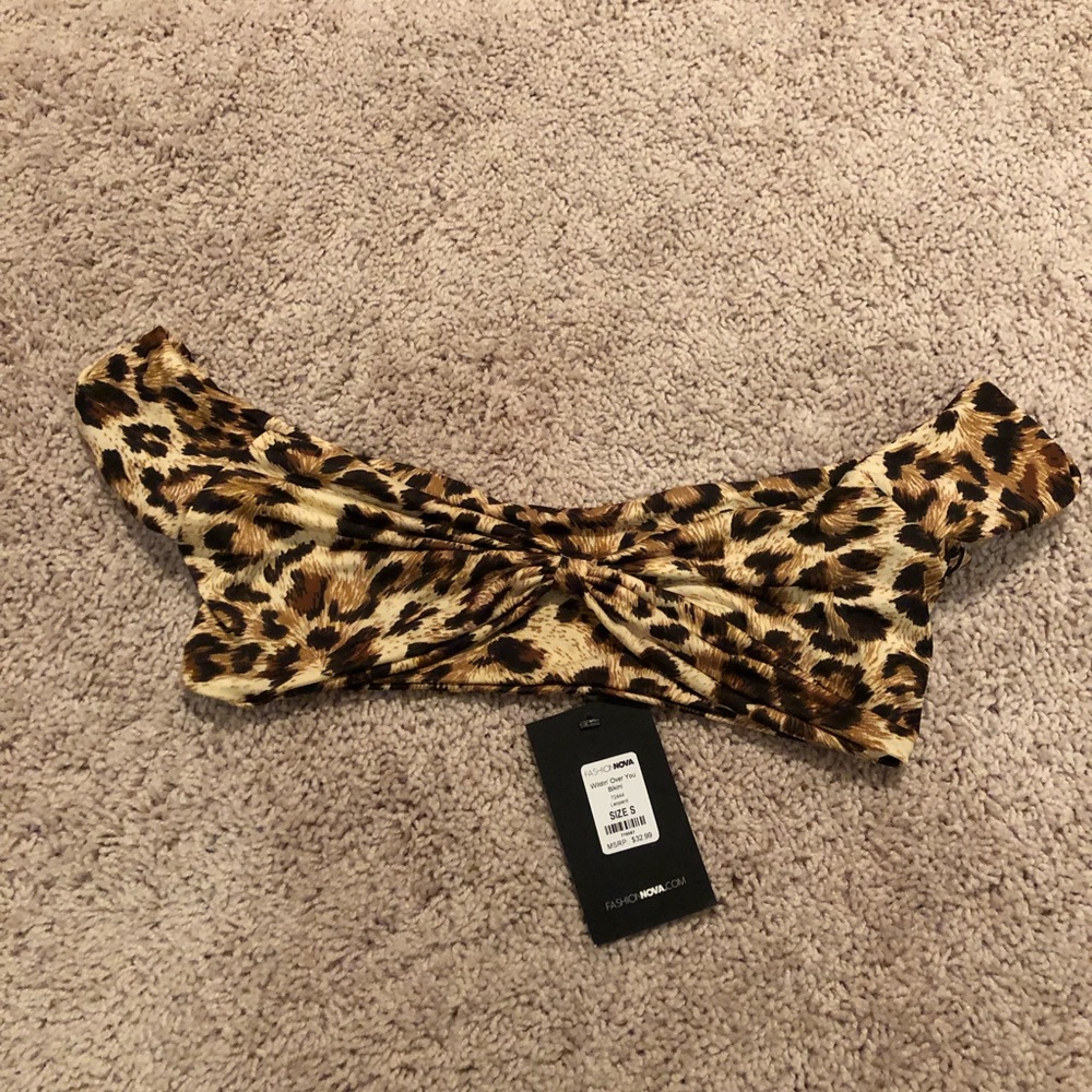 Leopard bikini top